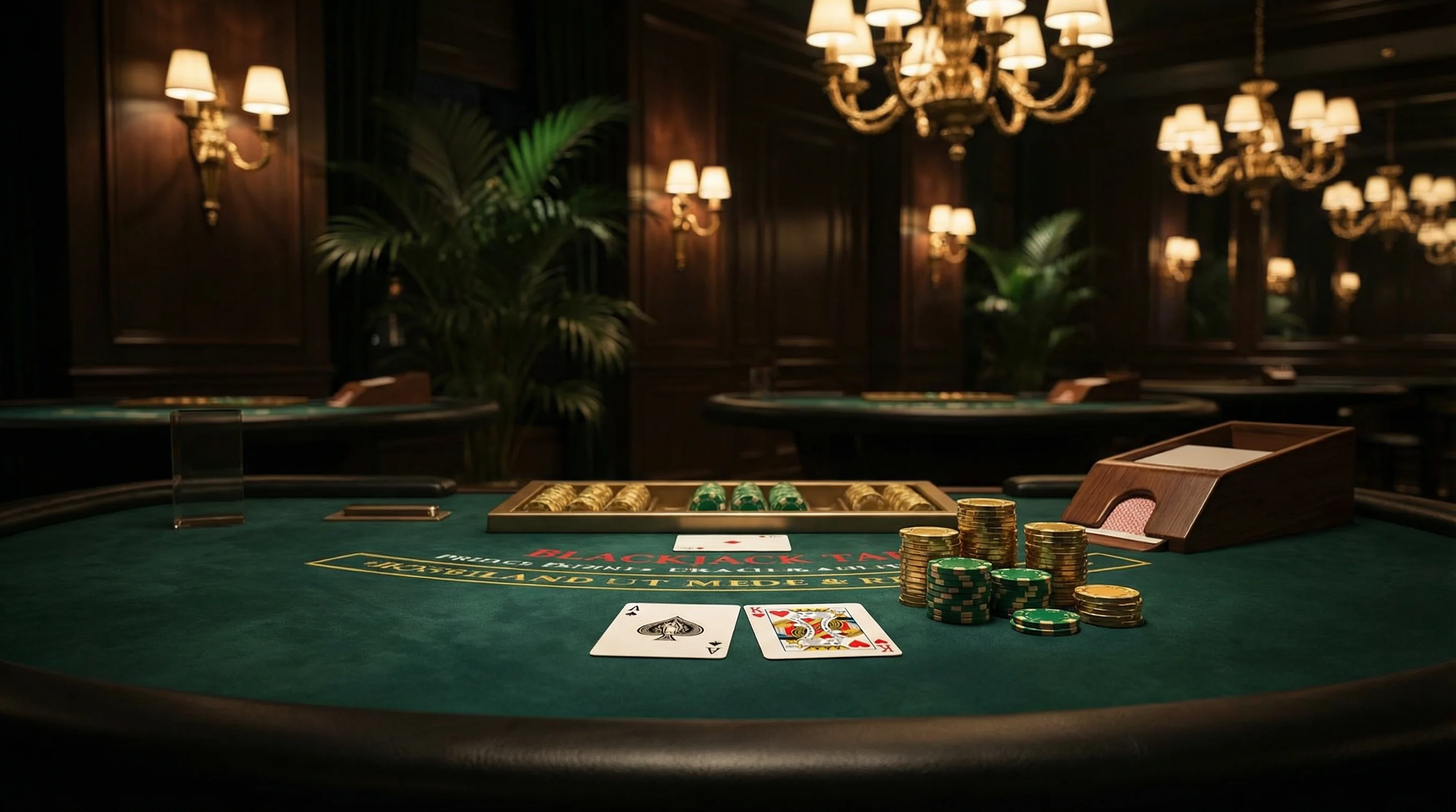 Mesa de blackjack elegante no cassino verabet